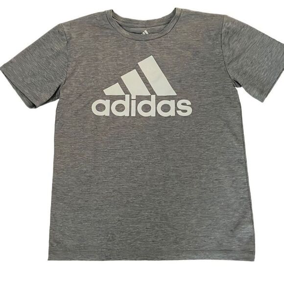 EUC Adidas Dry Fit Gray Short Sleeve Tee Size Med/10-12 - Picture 1 of 4